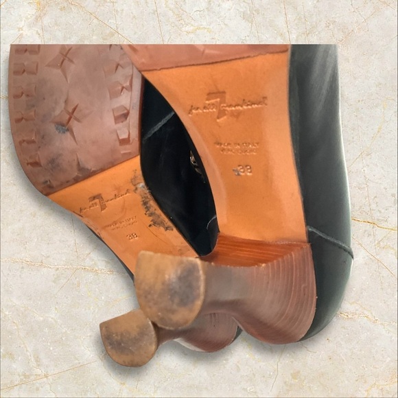 For all Mankind Ankle Boot Black Leather Lace Up Vintage Boho Goth Witchy SZ 38 - Picture 8 of 12